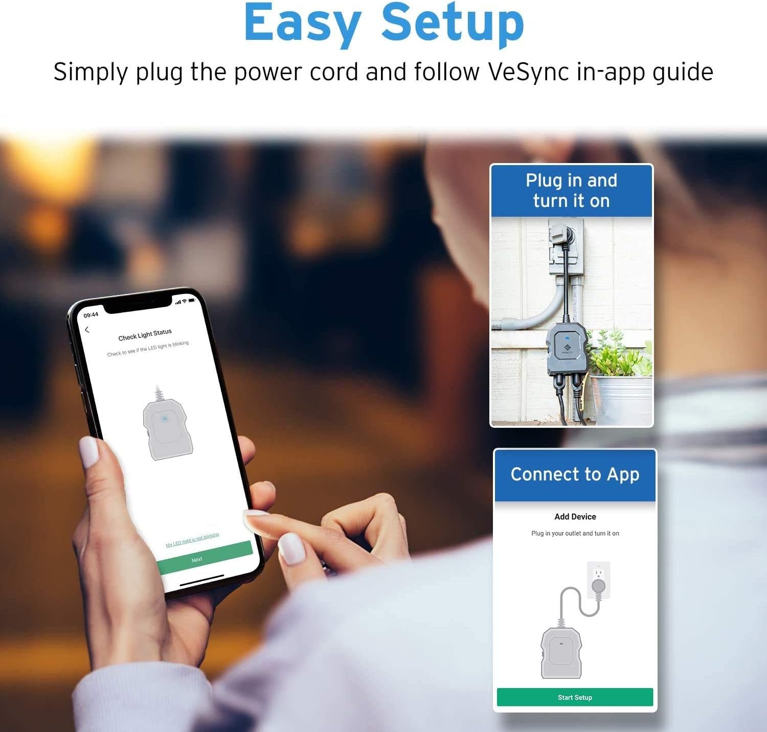 ESO15-TB Outdoor Smart Plug Wifi Outlet with 2 Sockets, Works with Alexa & Google Home, Wireless Remote Control, Energy Monitoring & Timer Function, Waterproof, FCC and ETL Listed, Black