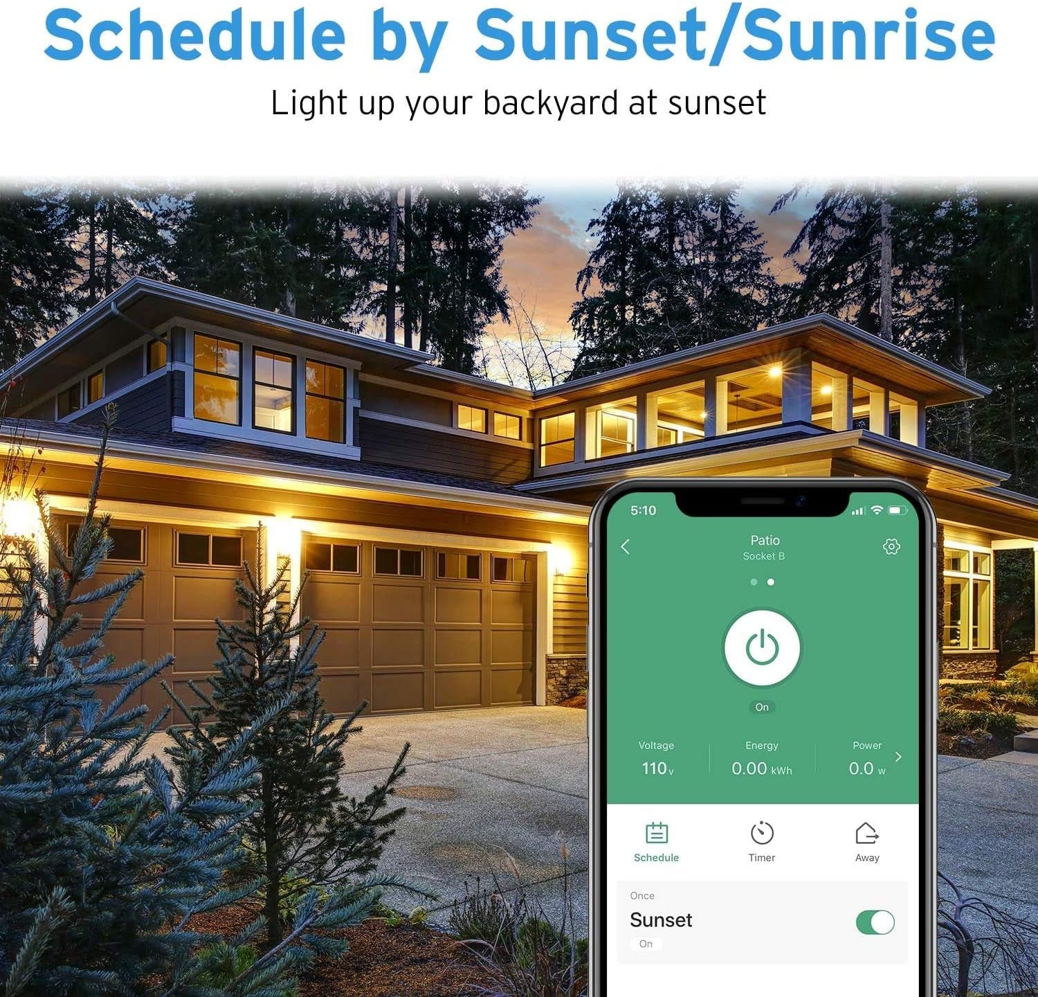 ESO15-TB Outdoor Smart Plug Wifi Outlet with 2 Sockets, Works with Alexa & Google Home, Wireless Remote Control, Energy Monitoring & Timer Function, Waterproof, FCC and ETL Listed, Black